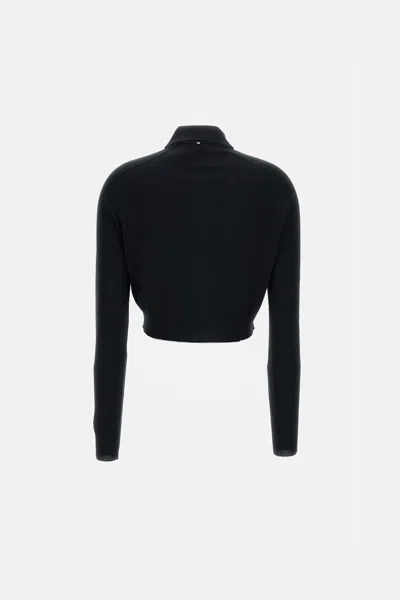 Sportmax Perseo Cropped Wool Cardigan Collar In Black