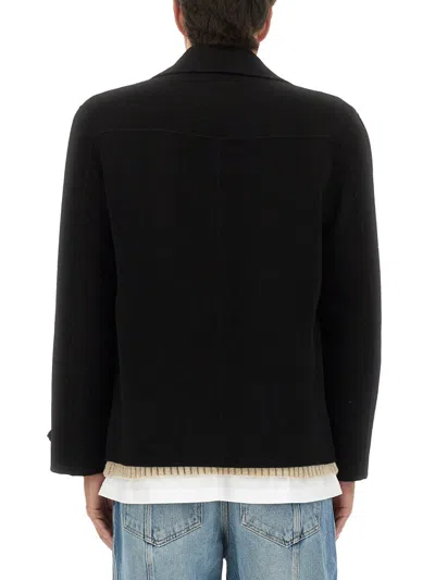Moschino Blazer Featuring Notched Lapels And Button Detailing In Black
