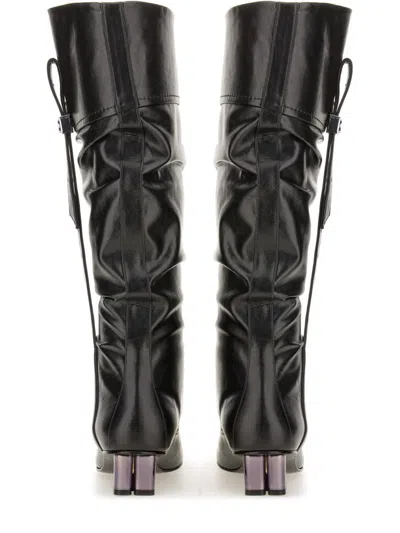 Ganni Black Polyurethane Boots In Black