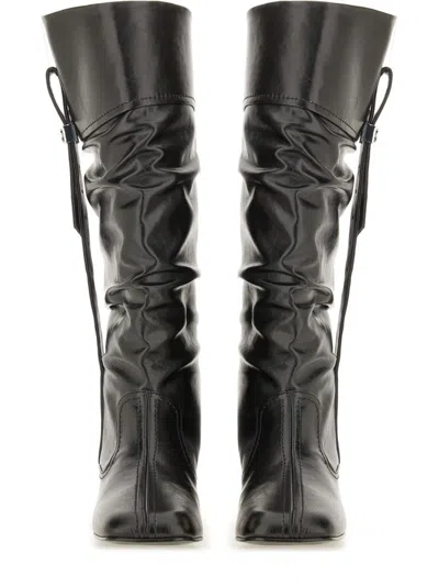 Ganni Black Polyurethane Boots In Black