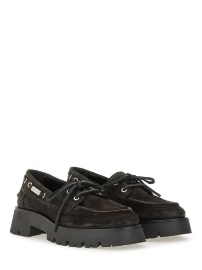 Alexander Wang Brown Cow Leather Loafers In Brown