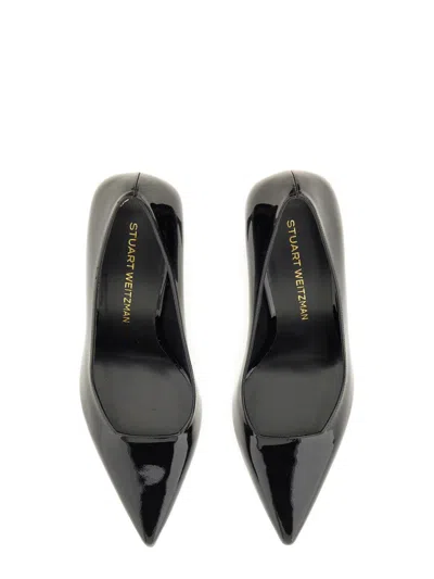 Stuart Weitzman Vinnie 85 Pumps In Black Patent Leather