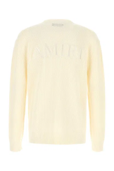 Amiri Crochet Sweater With Ribbed Cuffs And Hem In Yellow
