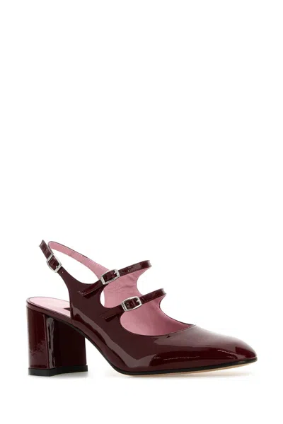 Carel Burgundy Leather Banana Pumps