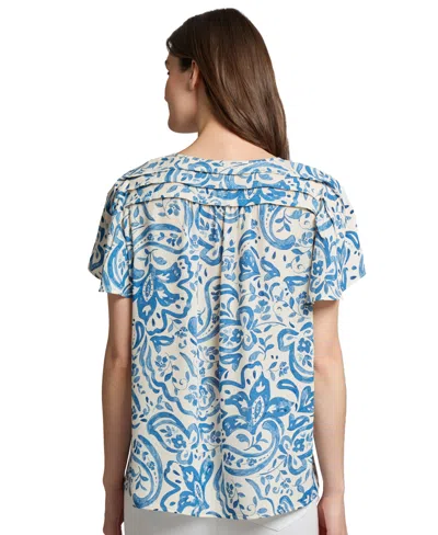 Jones New York Tie-front Top In Blue