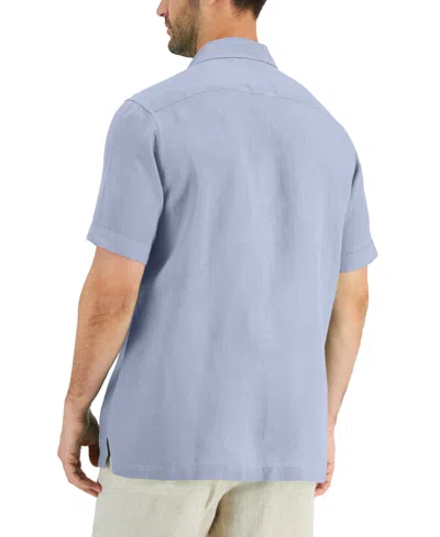 Club Room Men's 100% Linen Shirt, Created For Macy's In Blue
