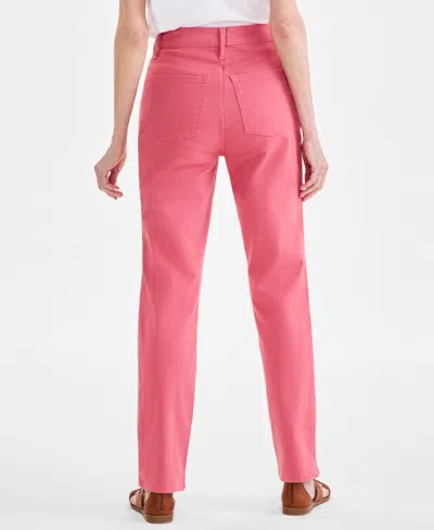 Style & Co Women's Straight-leg High Rise Twill Pants, Created For Macy's