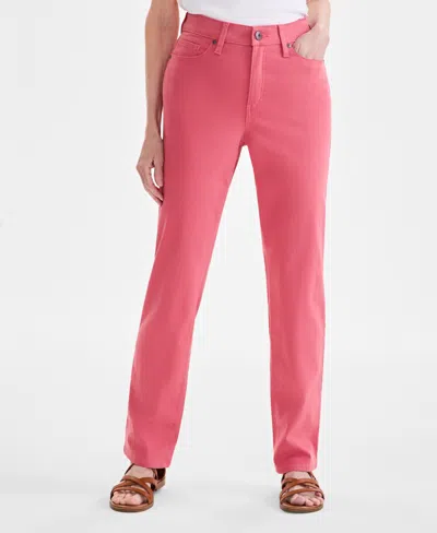 Style & Co Women's Straight-leg High Rise Twill Pants, Created For Macy's