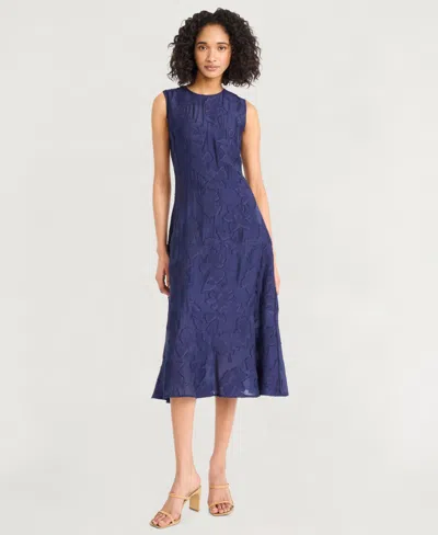 Luxely Jacquard A-line Midi Dress
