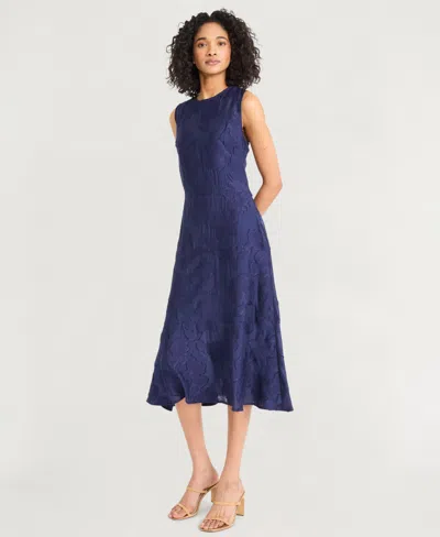 Luxely Jacquard A-line Midi Dress