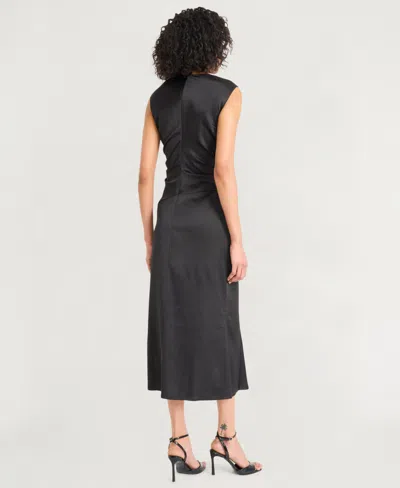 Luxely Ruched Satin Midi Dress