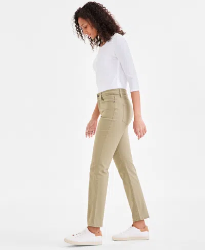 Style & Co Women's Straight-leg High Rise Twill Pants, Created For Macy's