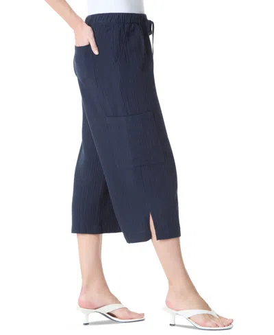 Gloria Vanderbilt Women's High Rise Crinkled Cotton Cropped Pants