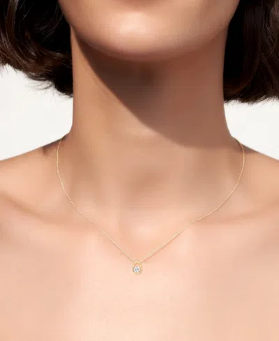 Macy's Diamond Tear-shape Pendant Necklace (1/6 Ct. T.w.) In 14k Yellow Gold, 16" + 2" Extender