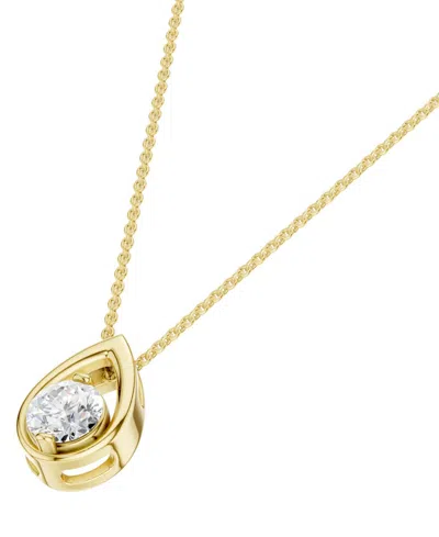 Macy's Diamond Tear-shape Pendant Necklace (1/6 Ct. T.w.) In 14k Yellow Gold, 16" + 2" Extender