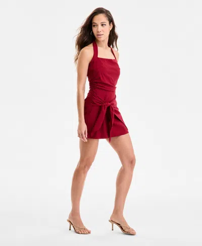 Bar Iii Women's Tie-front Romper, Exclusively At Macy's