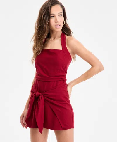 Bar Iii Women's Tie-front Romper, Exclusively At Macy's