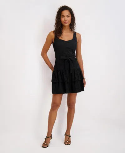 Kensie Women's Embroidered Cotton Sleeveless Dress