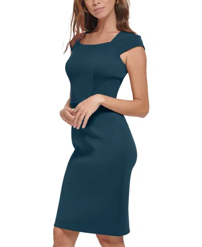 Calvin Klein Women's Short-sleeve Sheath Dress In Green