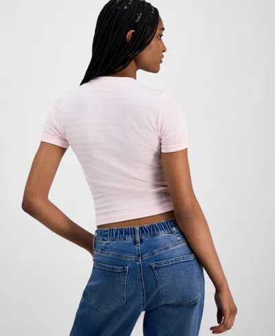 Hippie Rose Juniors' Seamless Crewneck Ribbed Tee