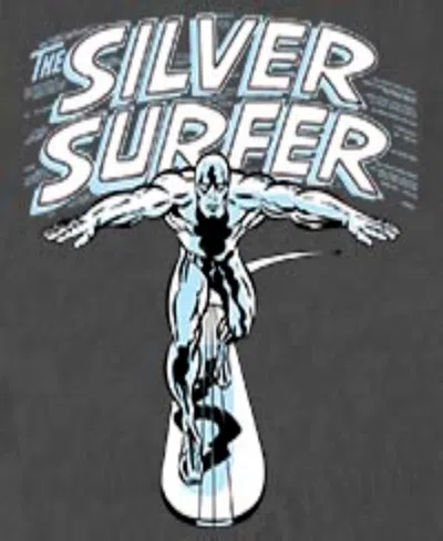 Fifth Sun Men's Silver Surfer Wordmark Short Sleeve T-shirt