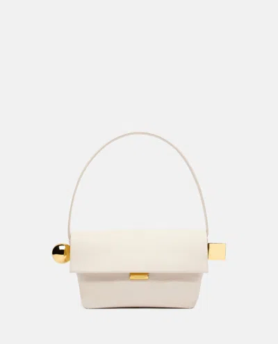 Jacquemus Le Rond Carre Leather Shoulder Bag In White
