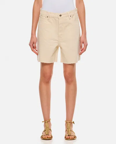 Frame Beige Shorts In Brown