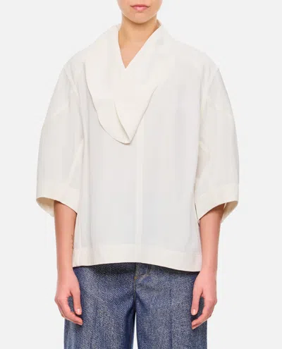 Bottega Veneta White Viscose And Linen Blouse