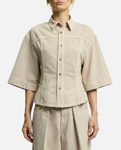 Haikure Beige Lilas Twill Denim Pants