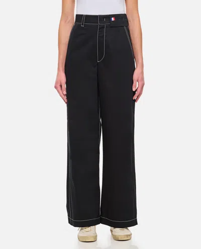 Moncler Black Straight Fit Pants In Black