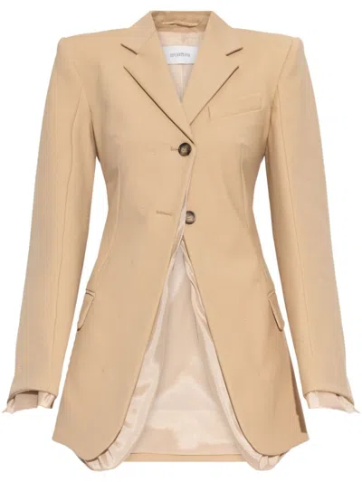 Sportmax Beige Addurre Blazer In Gold