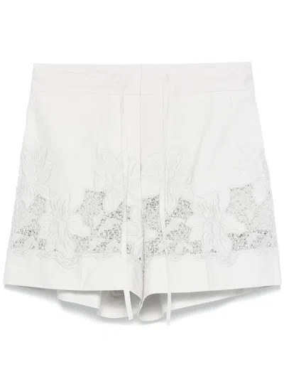 P.a.r.o.s.h Cioccolato Cotton Shorts With Embroidery Details