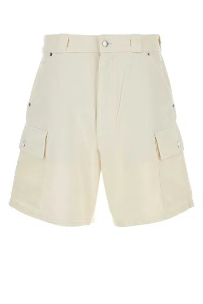 Prada Men White Denim Bermuda Shorts
