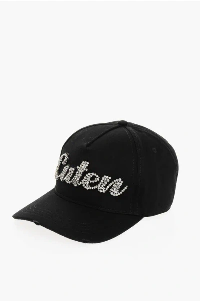 Dsquared2 Solid Color Cap With Jewels Detail