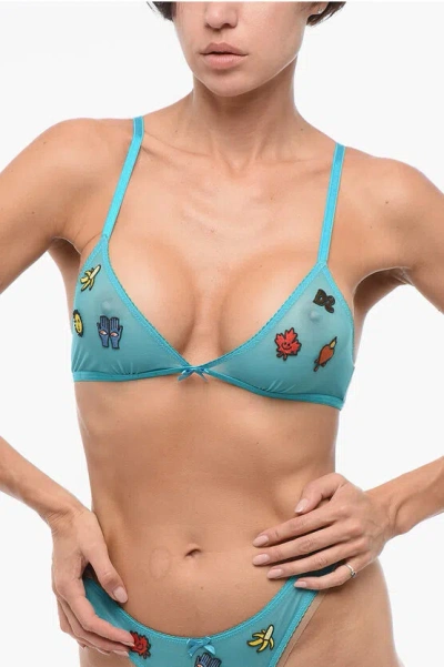 Dsquared2 Sheer Soft Bra With Patches