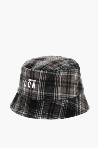 Dsquared2 Icon Reversible Plaid Motif Bucket Hat