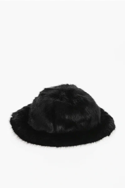 Dsquared2 Solid Color Faux Fur Bucket Hat