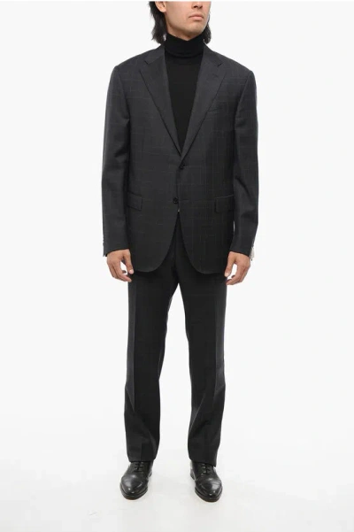 Corneliani Virgin Wool Academy Suit With Check Motif