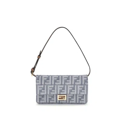 Fendi Women Denim Wallet In Neutral