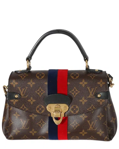 Pre-owned Louis Vuitton Blue, Brown, Red Monogram Coated Canvas, Velvet Georges Bb  (authentic Pre-loved)