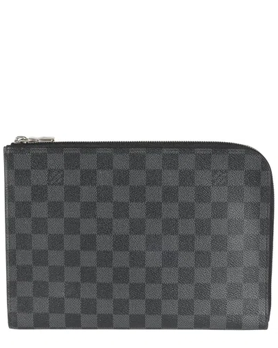Pre-owned Louis Vuitton Black Canvas Pochette Jour Pm (authentic Pre-loved)