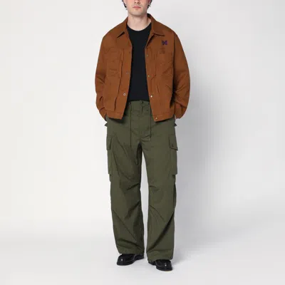 Needles Rust-coloured Jacket With Logo In Brown