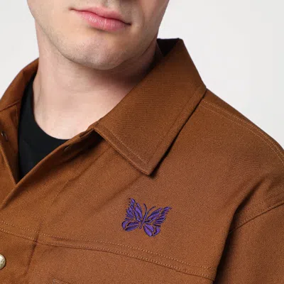 Needles Rust-coloured Jacket With Logo In Brown