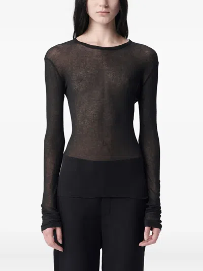 Ann Demeulemeester Fiene Top In Black