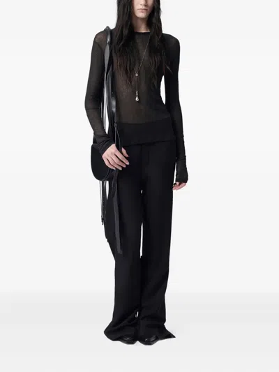 Ann Demeulemeester Fiene Top In Black