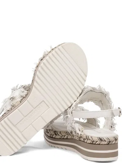 Toni Pons Fringed Platform Sandals In White