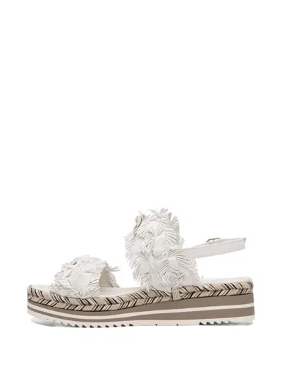 Toni Pons Fringed Platform Sandals In White