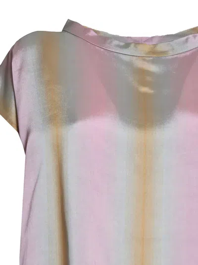 Aspesi Stripe-print Short-sleeves Top In Gray