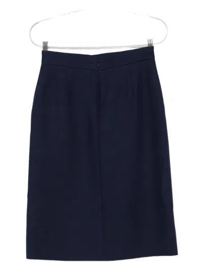 Valentino Garavani Women Skirt With Leather Details In Blue