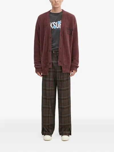 Aries Chenille-knit Cardigan In Red